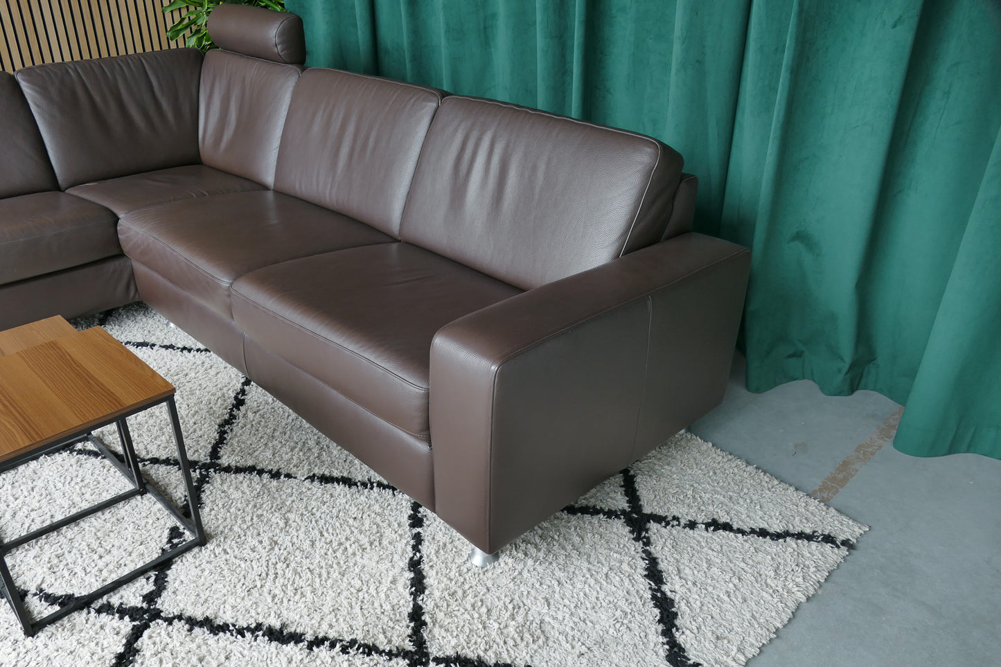 Montel Hoekbank Bruin Leer | Tweedehands