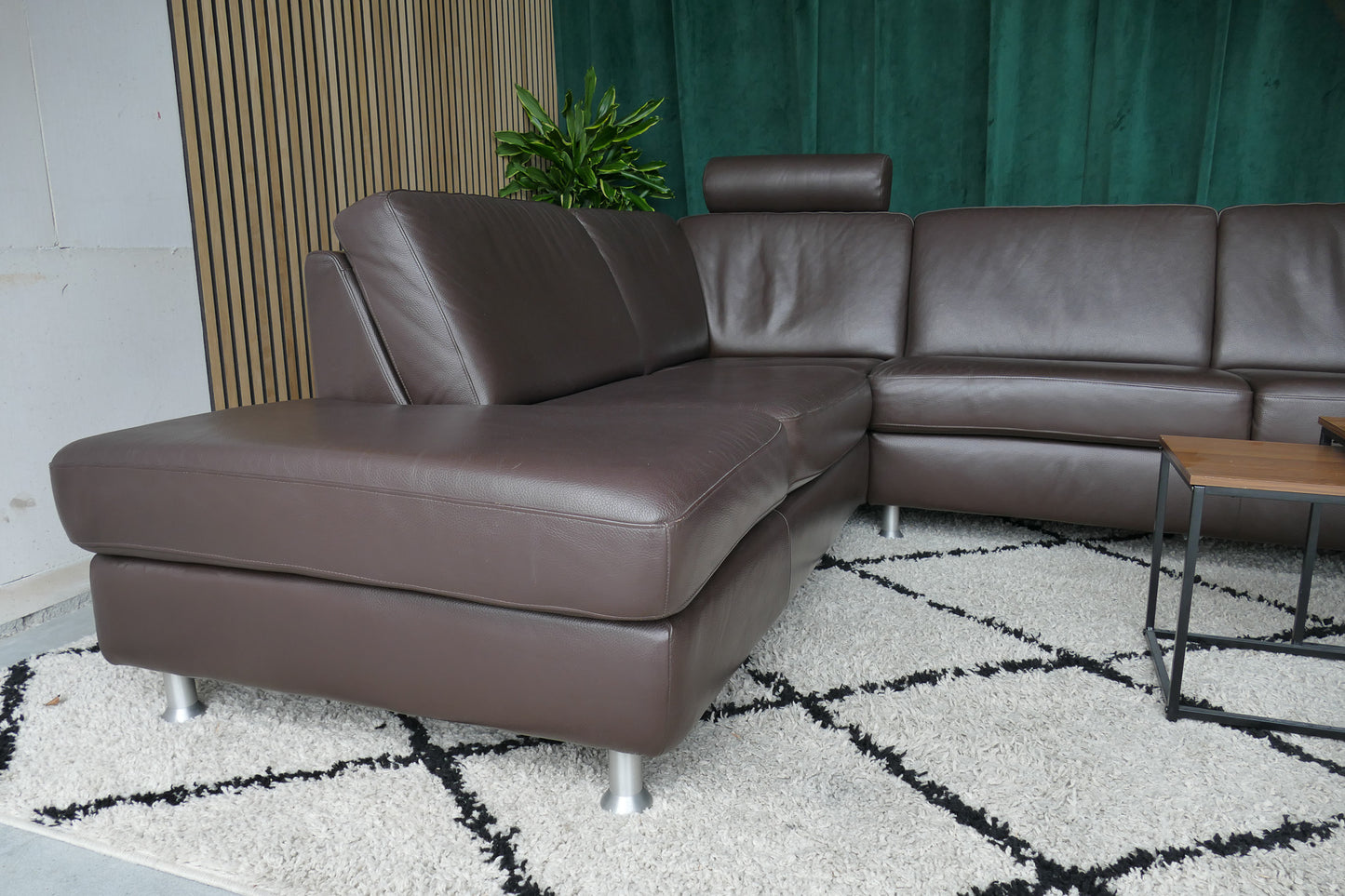 Montel Hoekbank Bruin Leer | Tweedehands