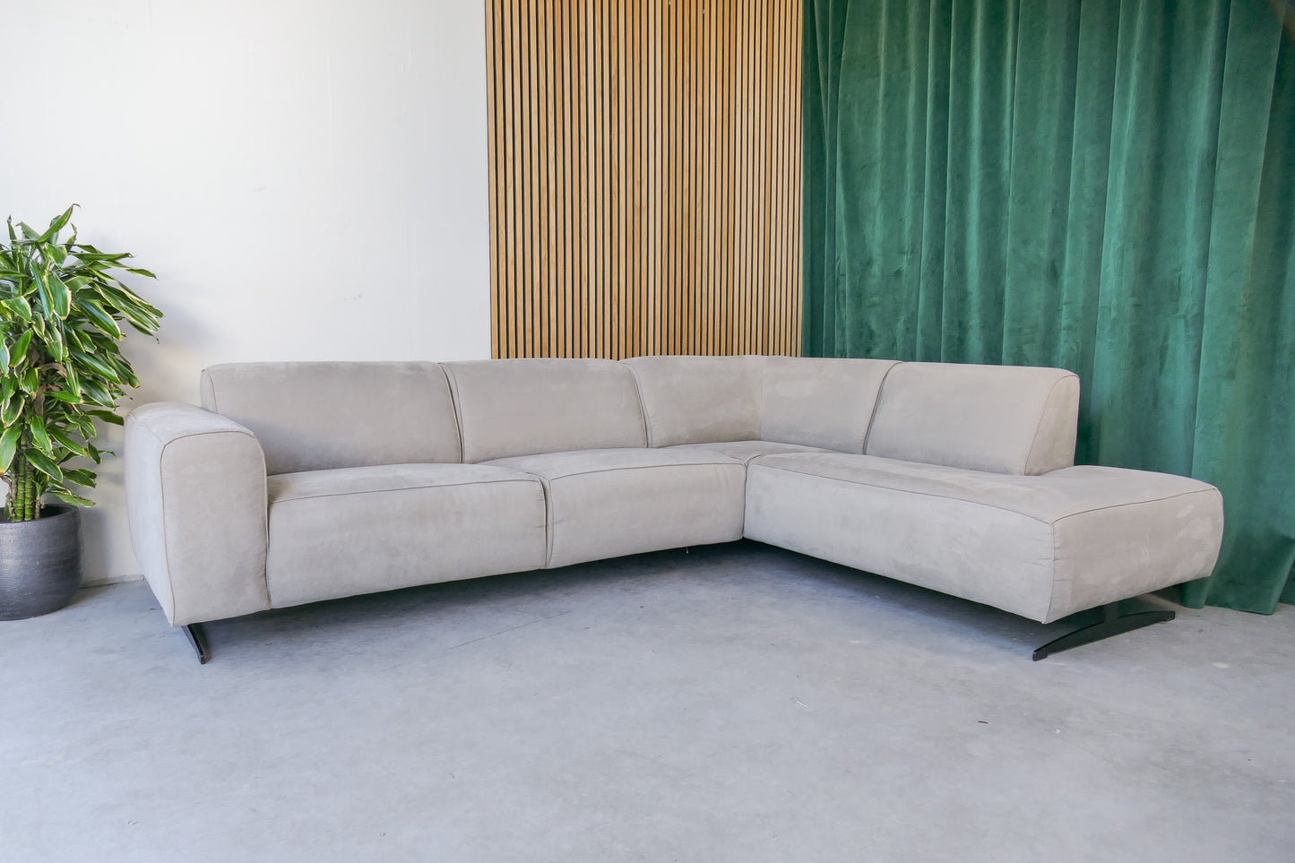 Refurbished Moderne Hoekbank Taupe