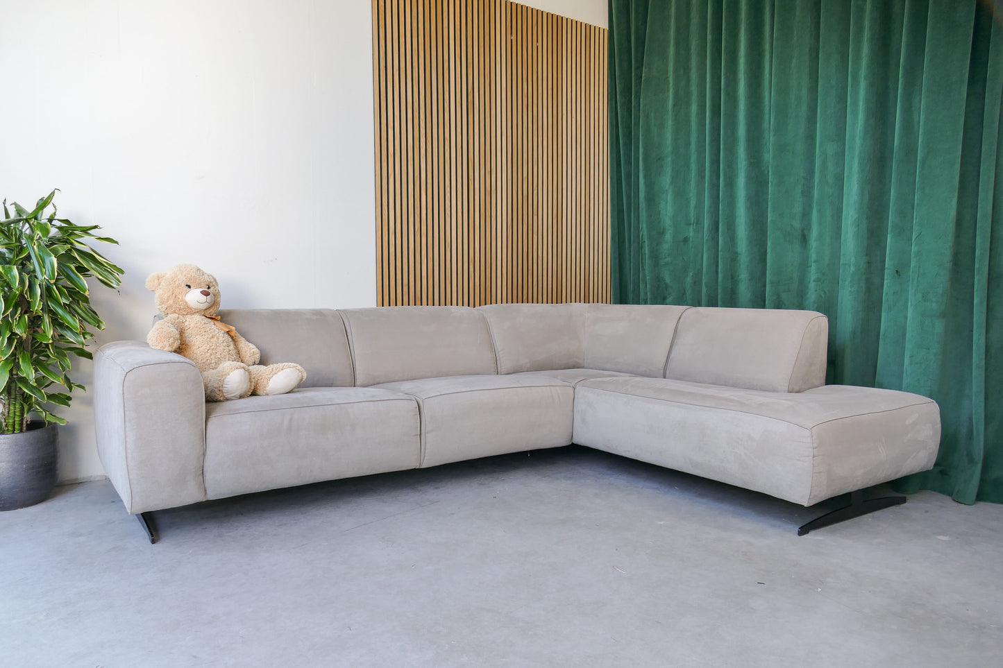 Refurbished Moderne Hoekbank Taupe