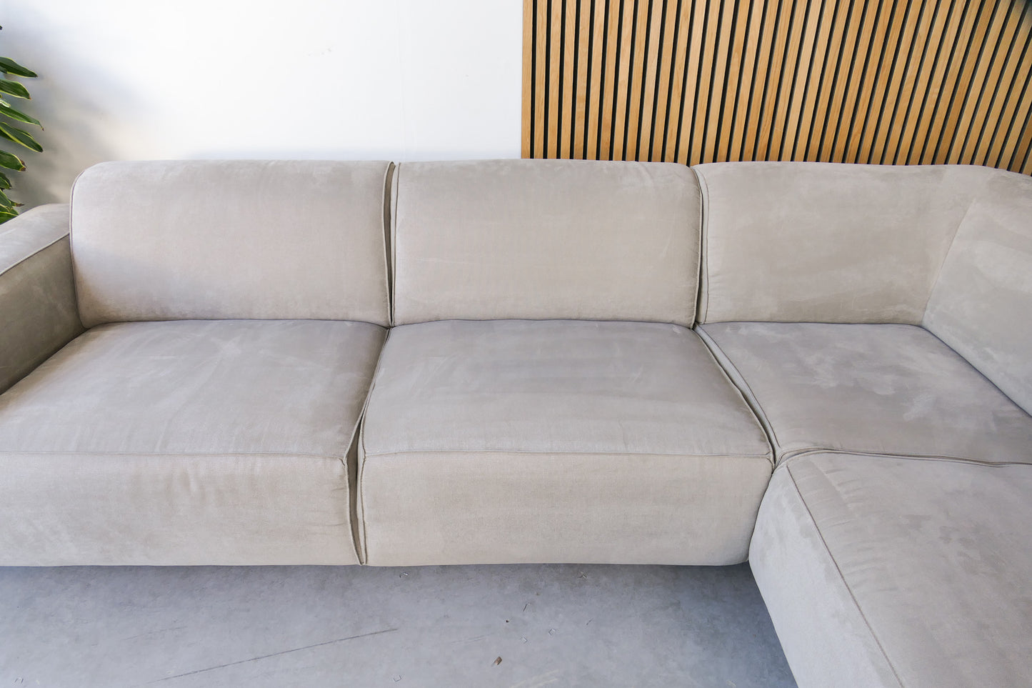 Refurbished Moderne Hoekbank Taupe