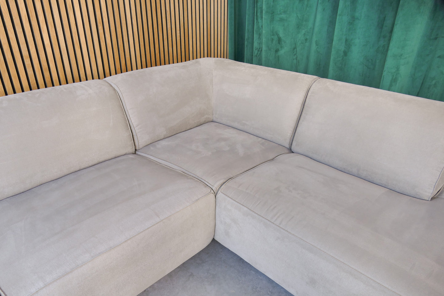 Refurbished Moderne Hoekbank Taupe