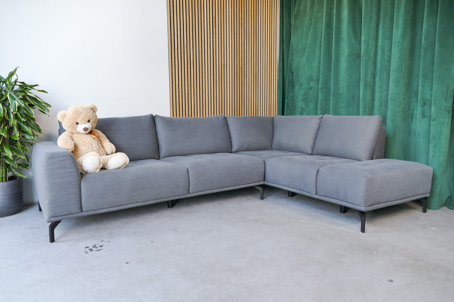 Refurbished Moderne Hoekbank Antraciet