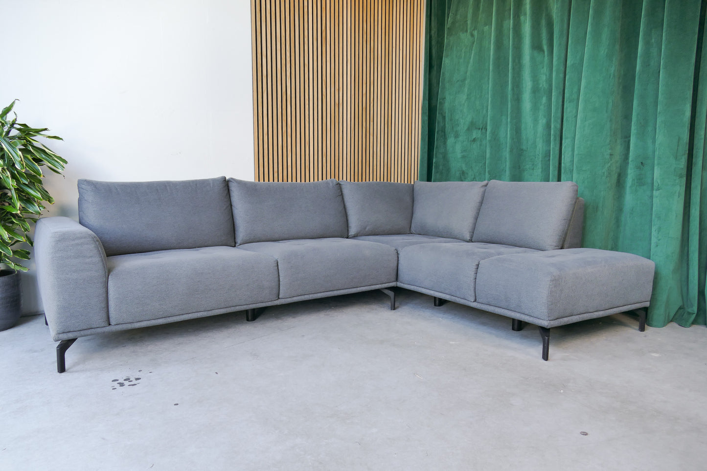 Refurbished Moderne Hoekbank Antraciet