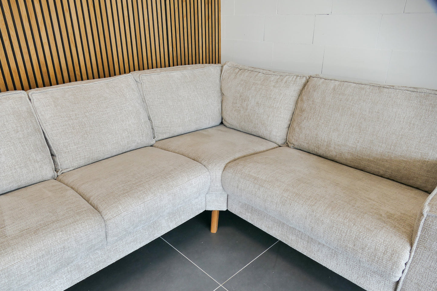 Refurbished Hoekbank Beige Elektrisch
