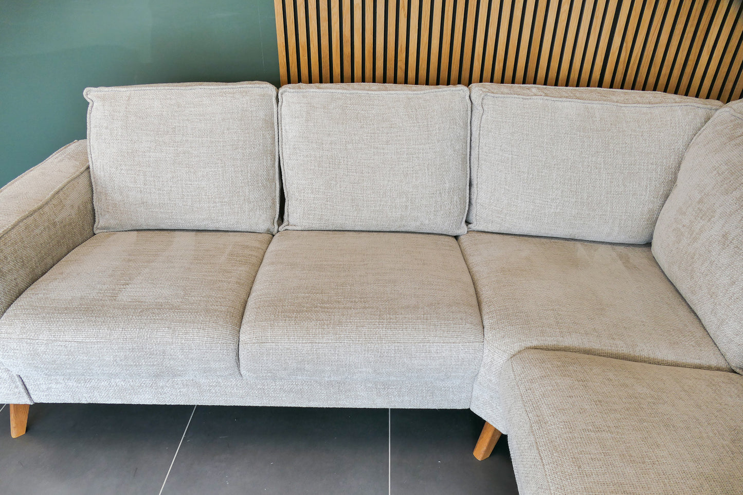 Refurbished Hoekbank Beige Elektrisch