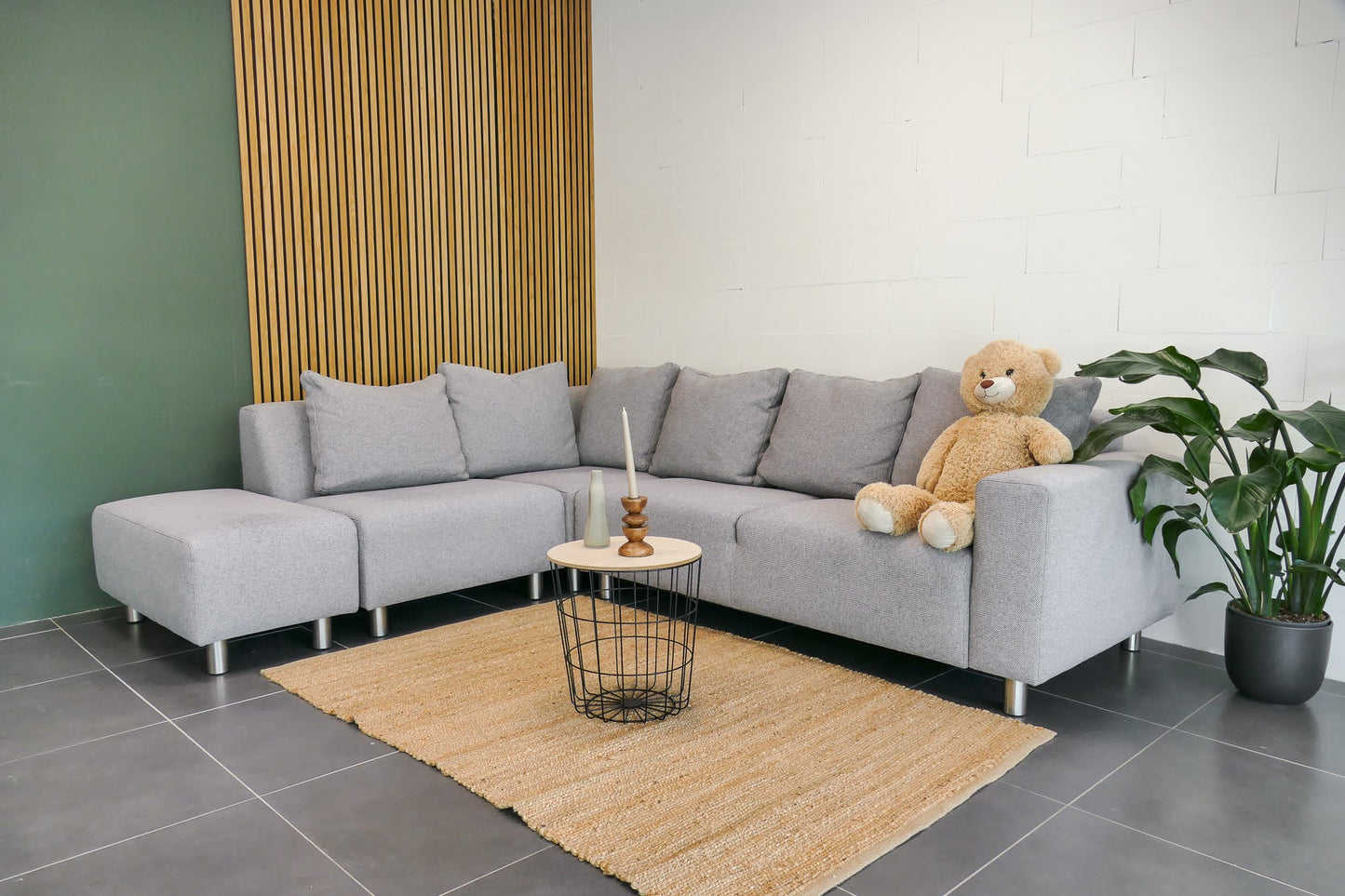 Refurbished Hoekbank Sika Wonen lichtgrijs