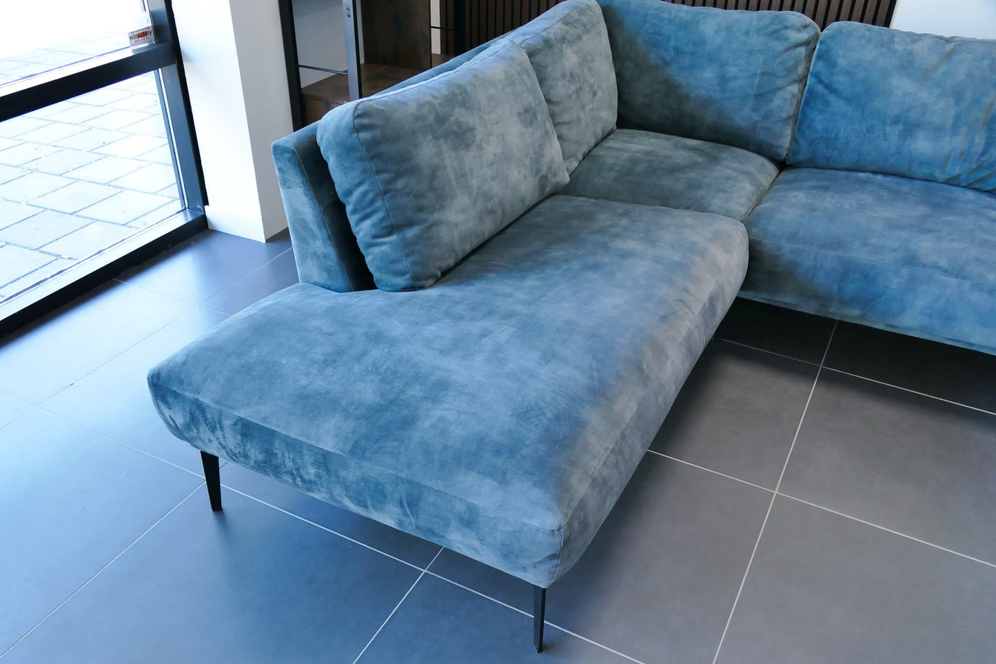 Refurbished Hoekbank Petrol Blue Zitmaxx
