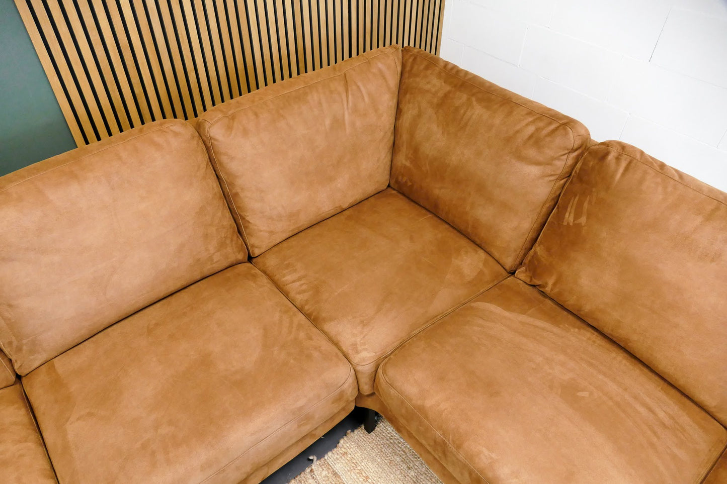 Refurbished Hoekbank Cognac Salerno | Met elektrische stoel