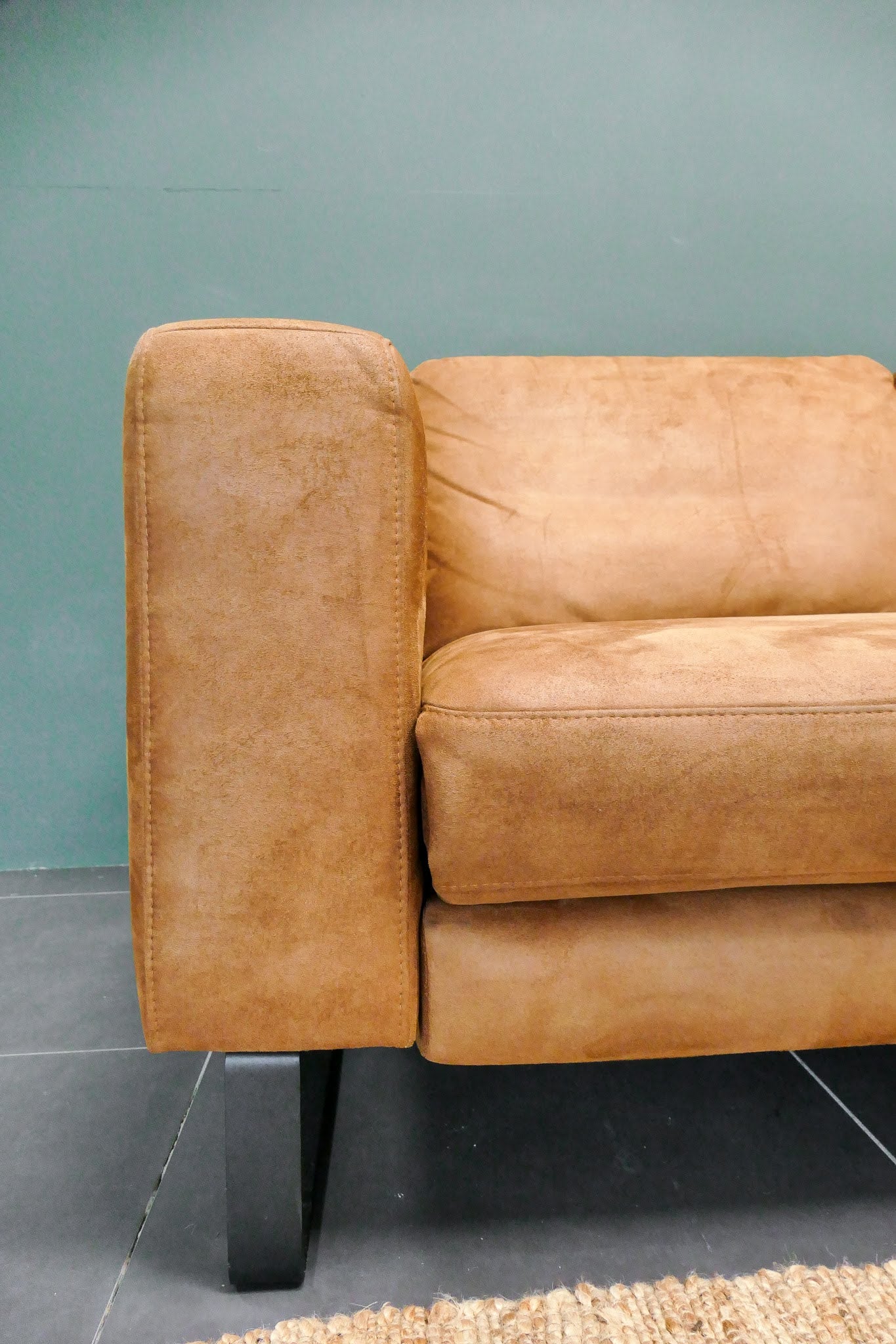 Refurbished Hoekbank Cognac Salerno | Met elektrische stoel