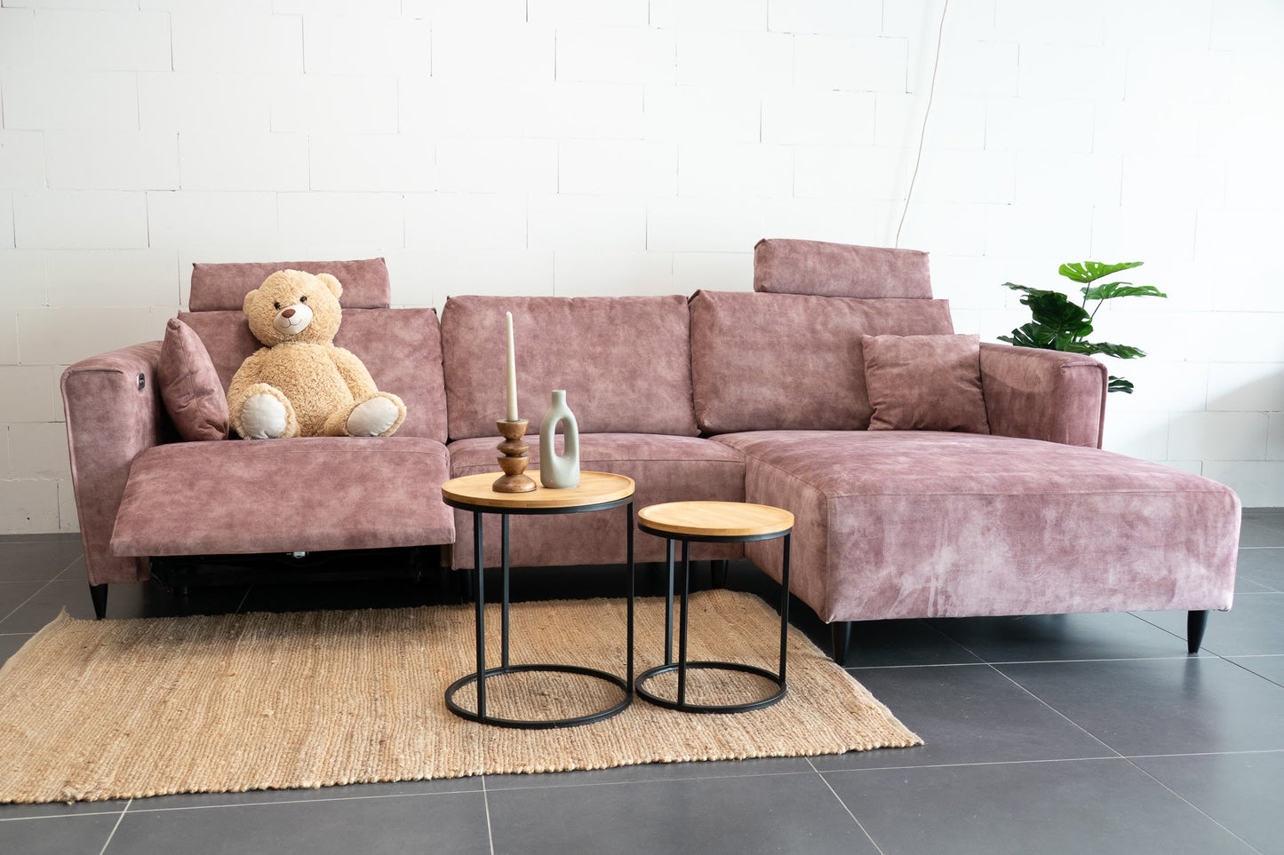 Refurbished Chaise Longue Roze Elektrisch