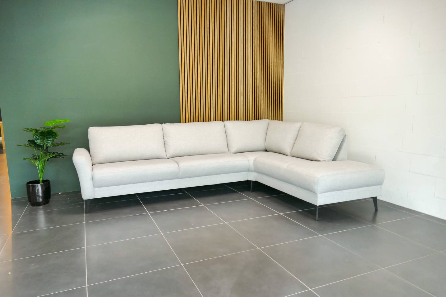 Refurbished Moderne Hoekbank Beige