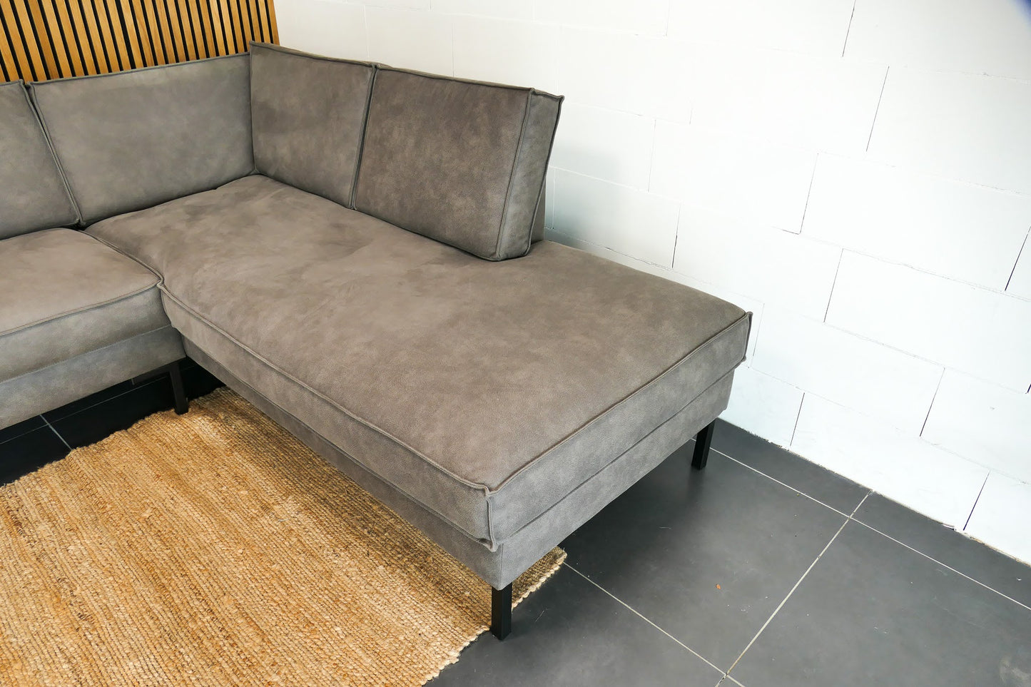 Refurbished Hoekbank Profijtmeubel Bruin Tadley