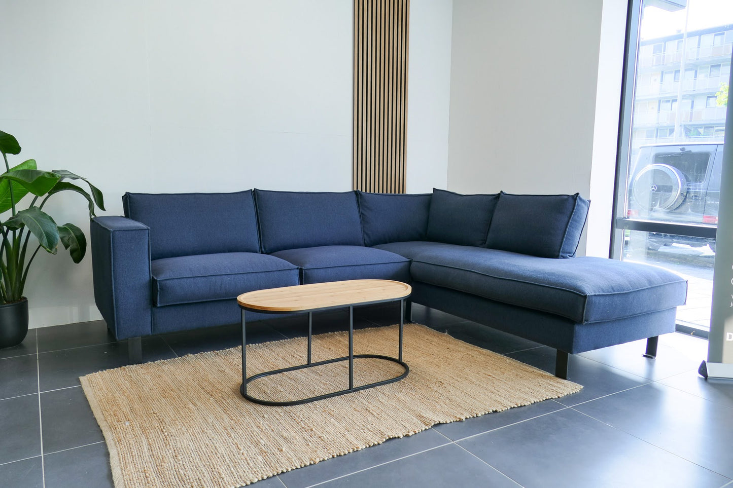 Refurbished Hoekbank Blauw Pronto
