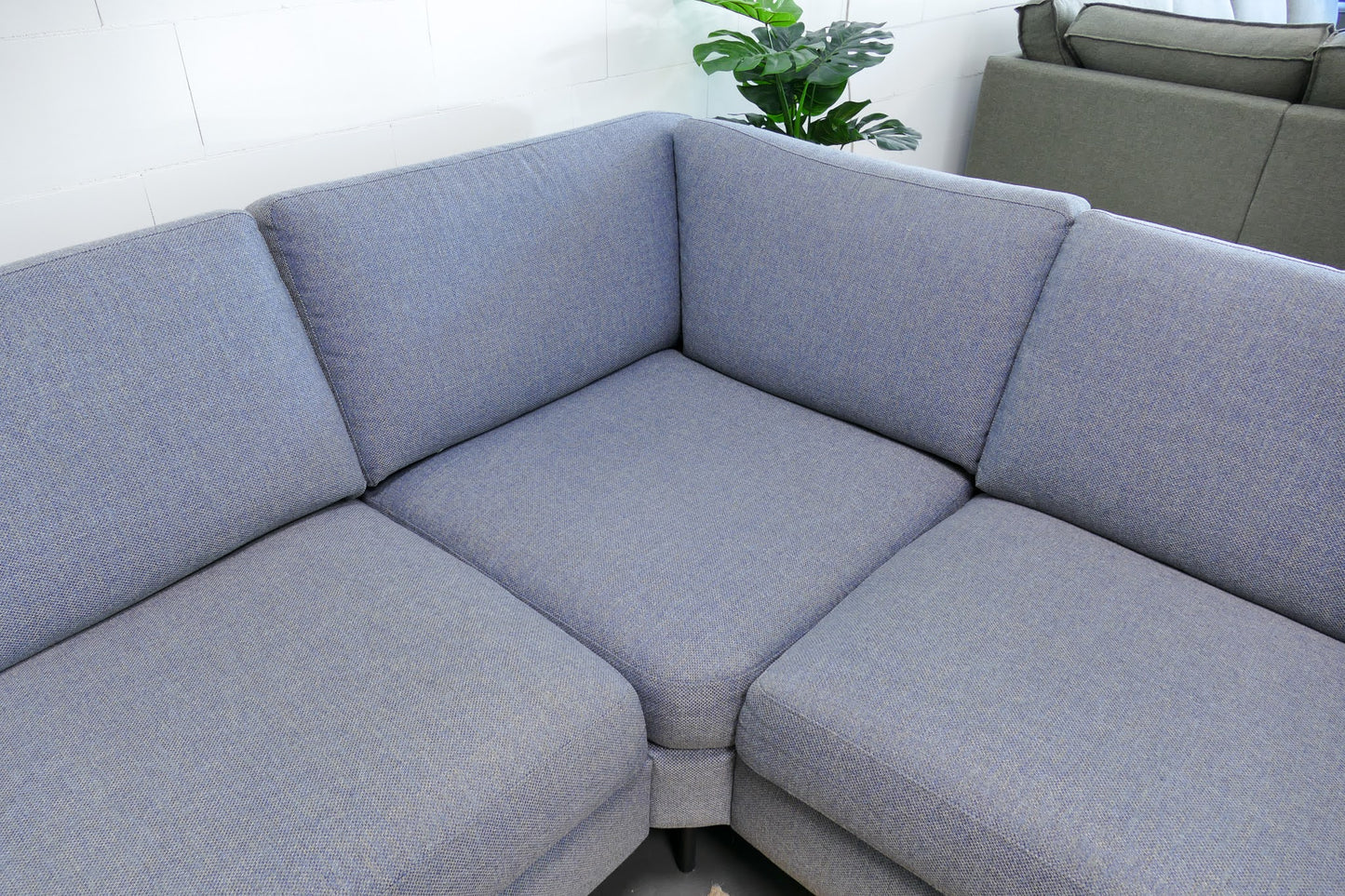Refurbished Moderne Hoekbank Lichtblauw