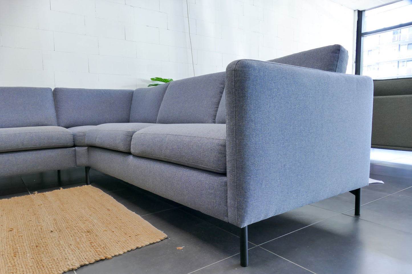 Refurbished Moderne Hoekbank Lichtblauw