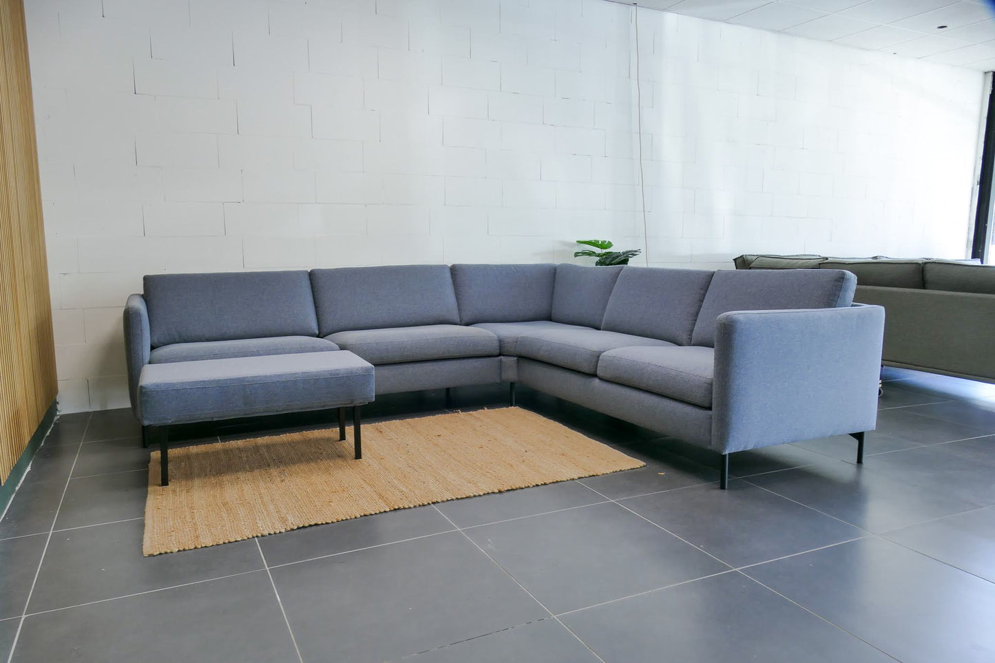 Refurbished Moderne Hoekbank Lichtblauw