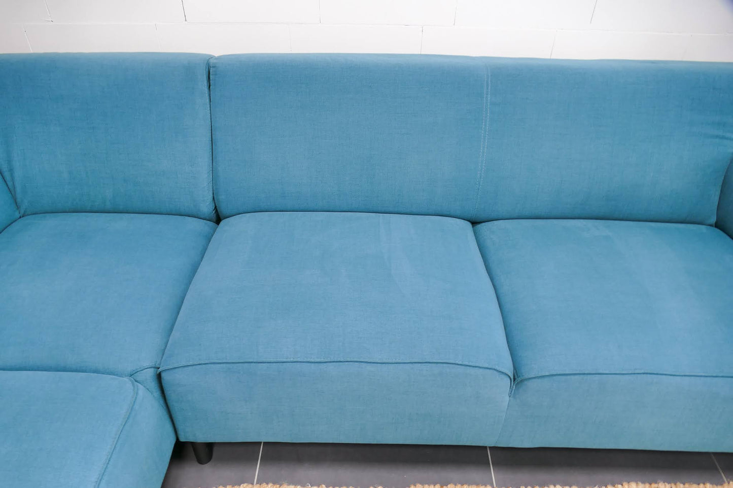 Refurbished Moderne Hoekbank turquoise