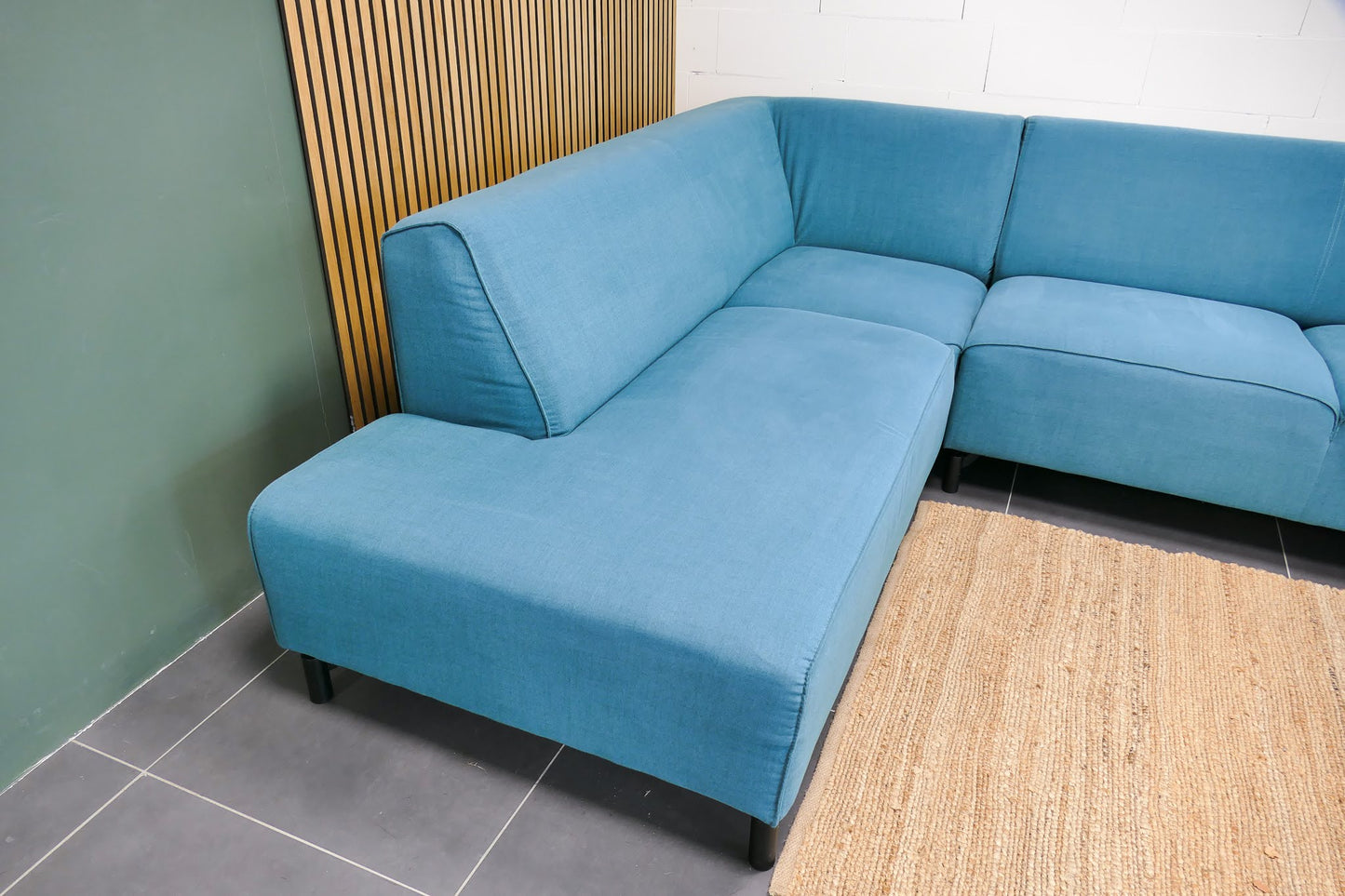 Refurbished Moderne Hoekbank turquoise