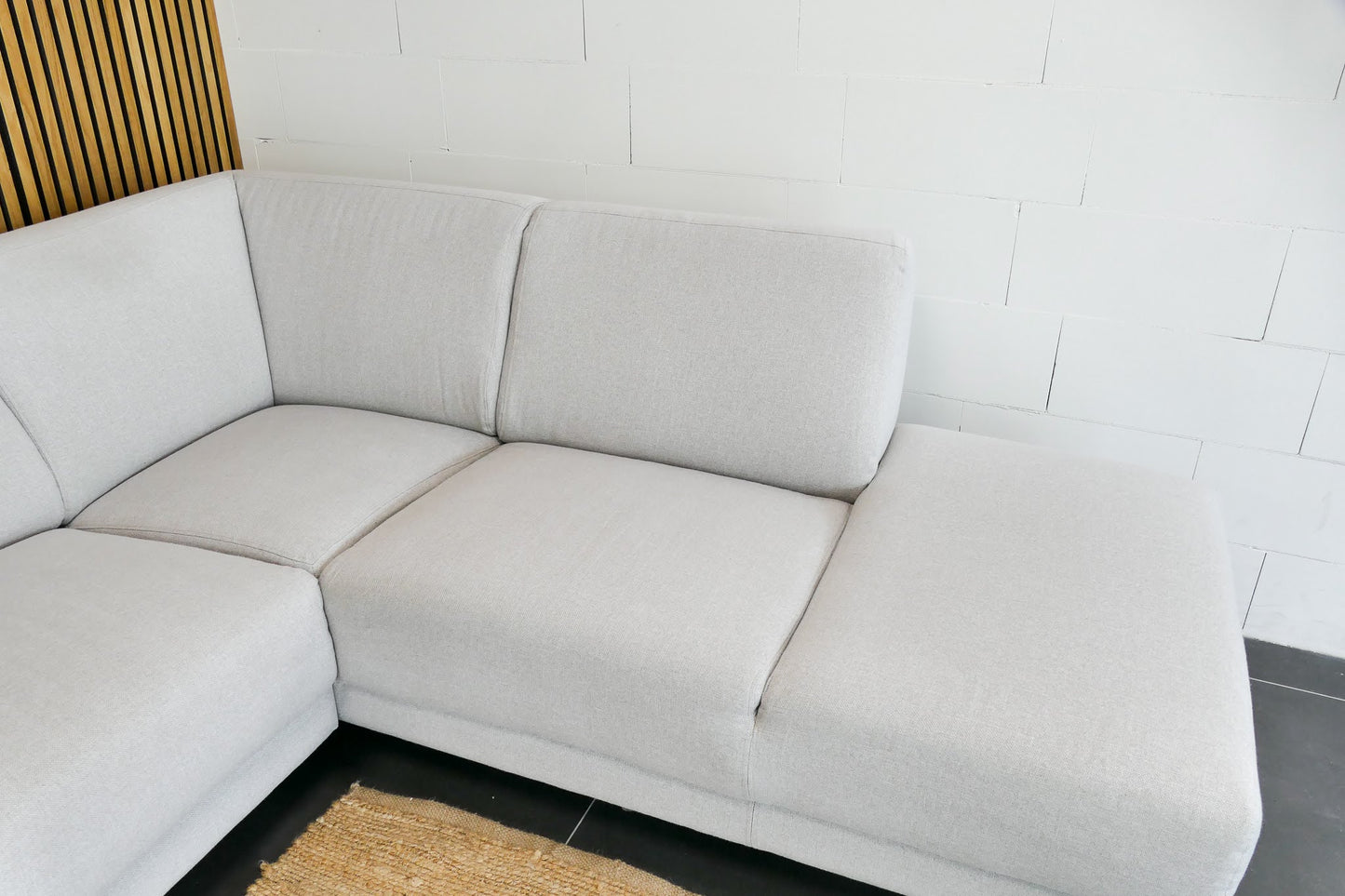 Refurbished Moderne Hoekbank Beige