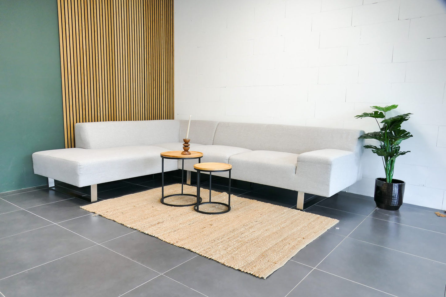 Refurbished Goossens Hoekbank Beige