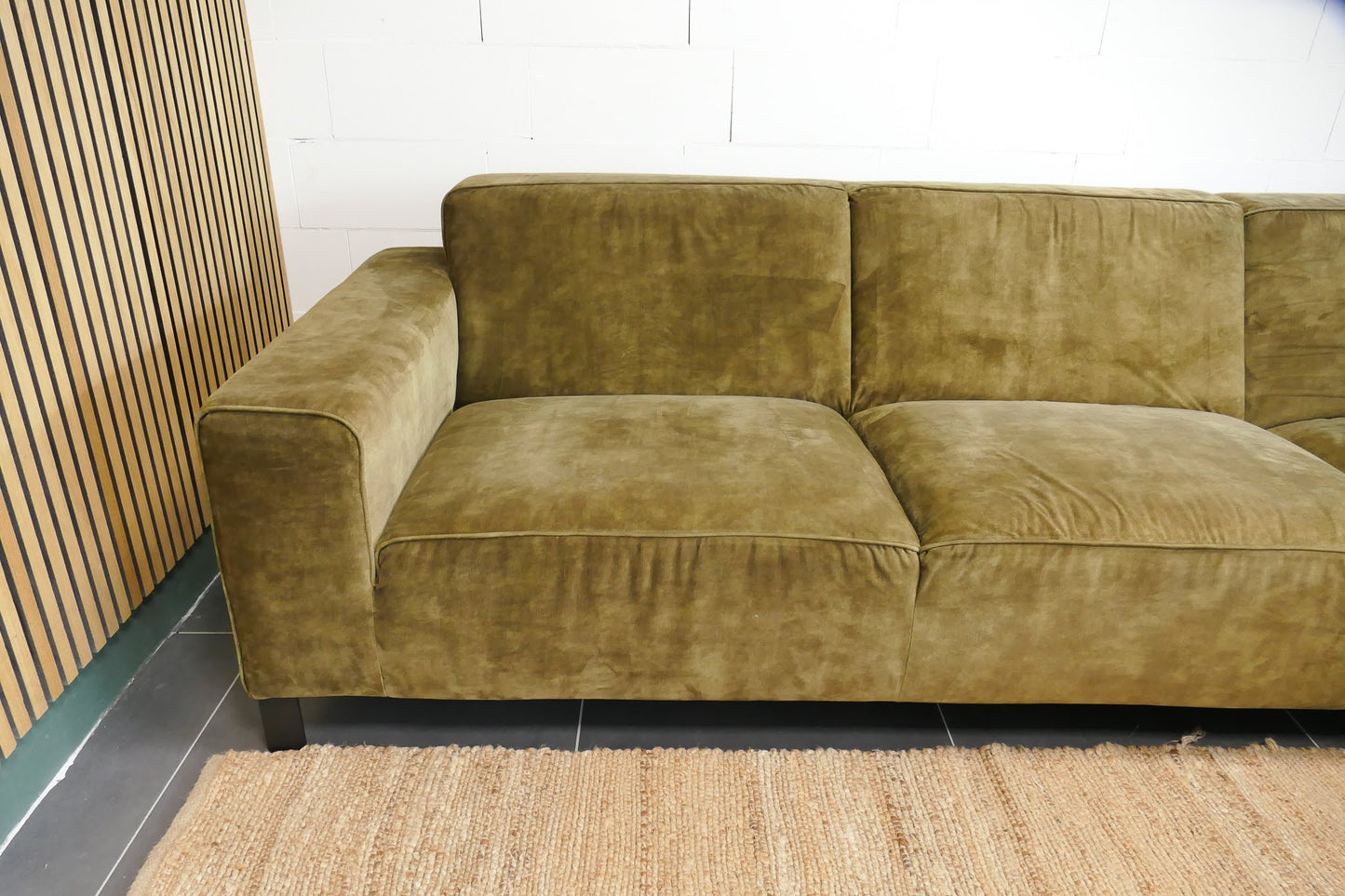 Refurbished Moderne Chaise Longue olijfgroen