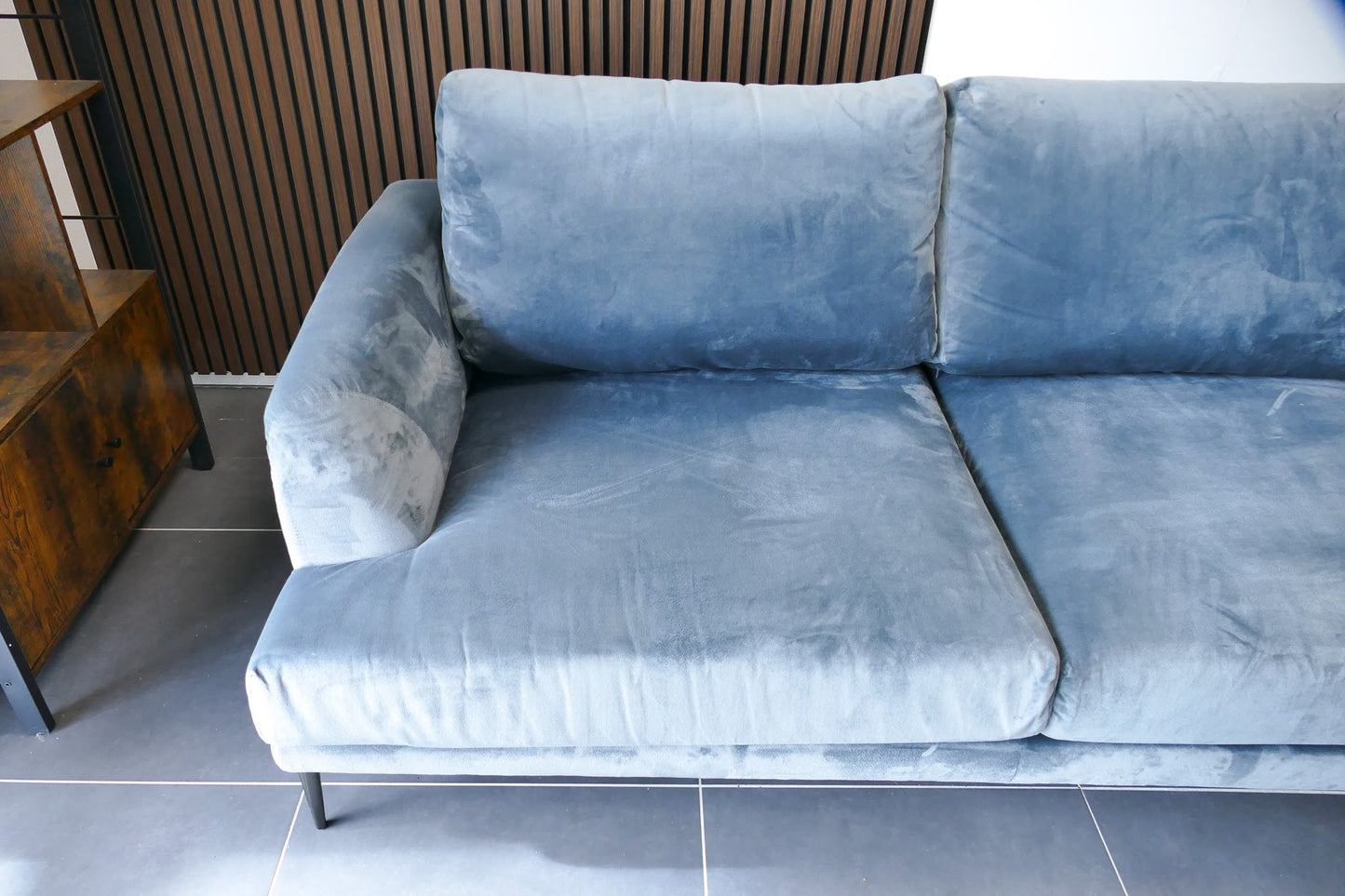 Refurbished Hoekbank Velvet Turqouise