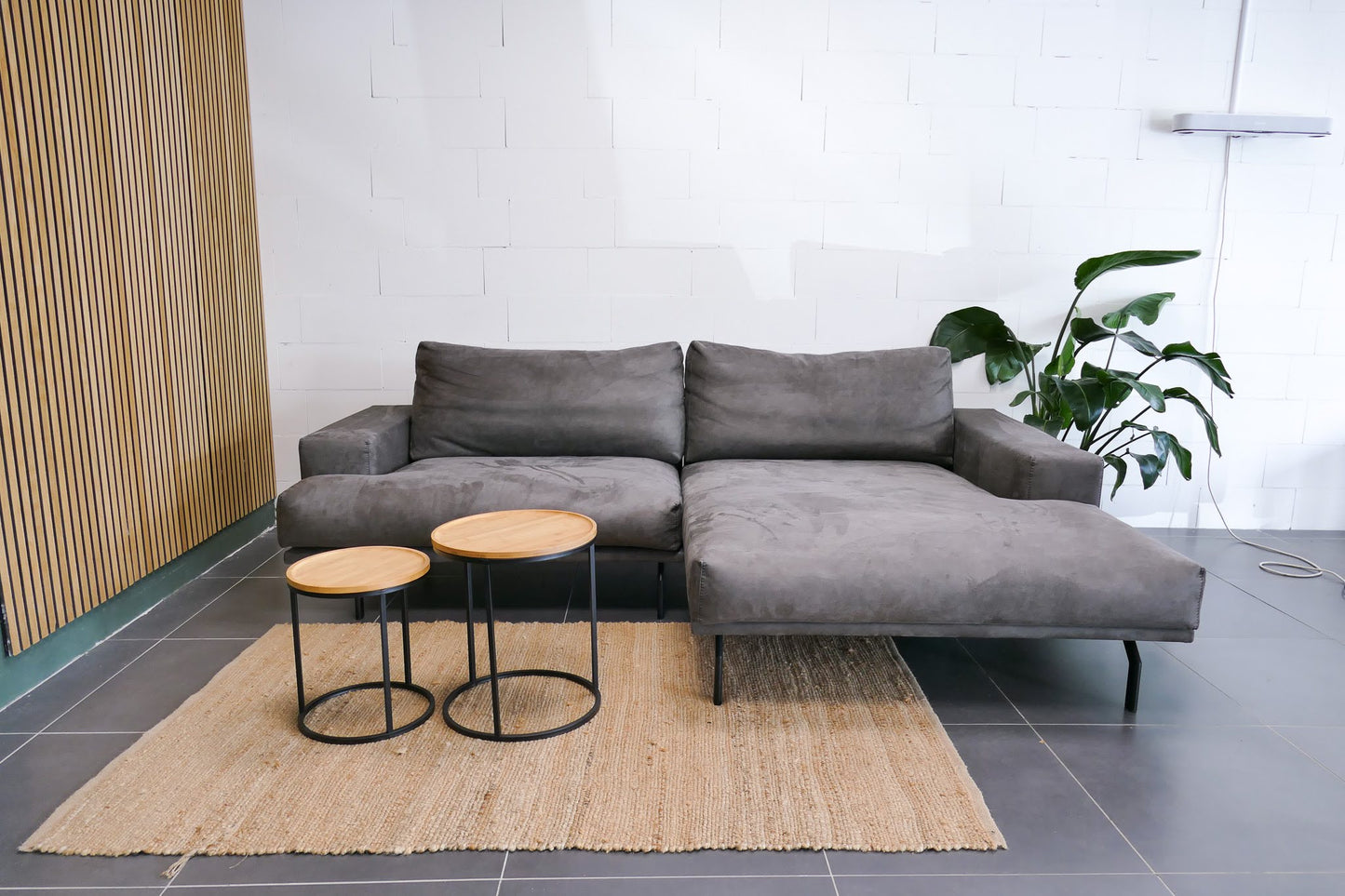 Refurbished Kleine Chaise Longue Antraciet Zitmaxx