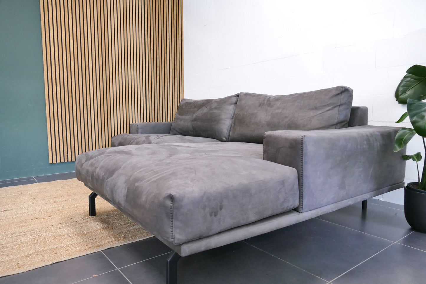 Refurbished Kleine Chaise Longue Antraciet Zitmaxx