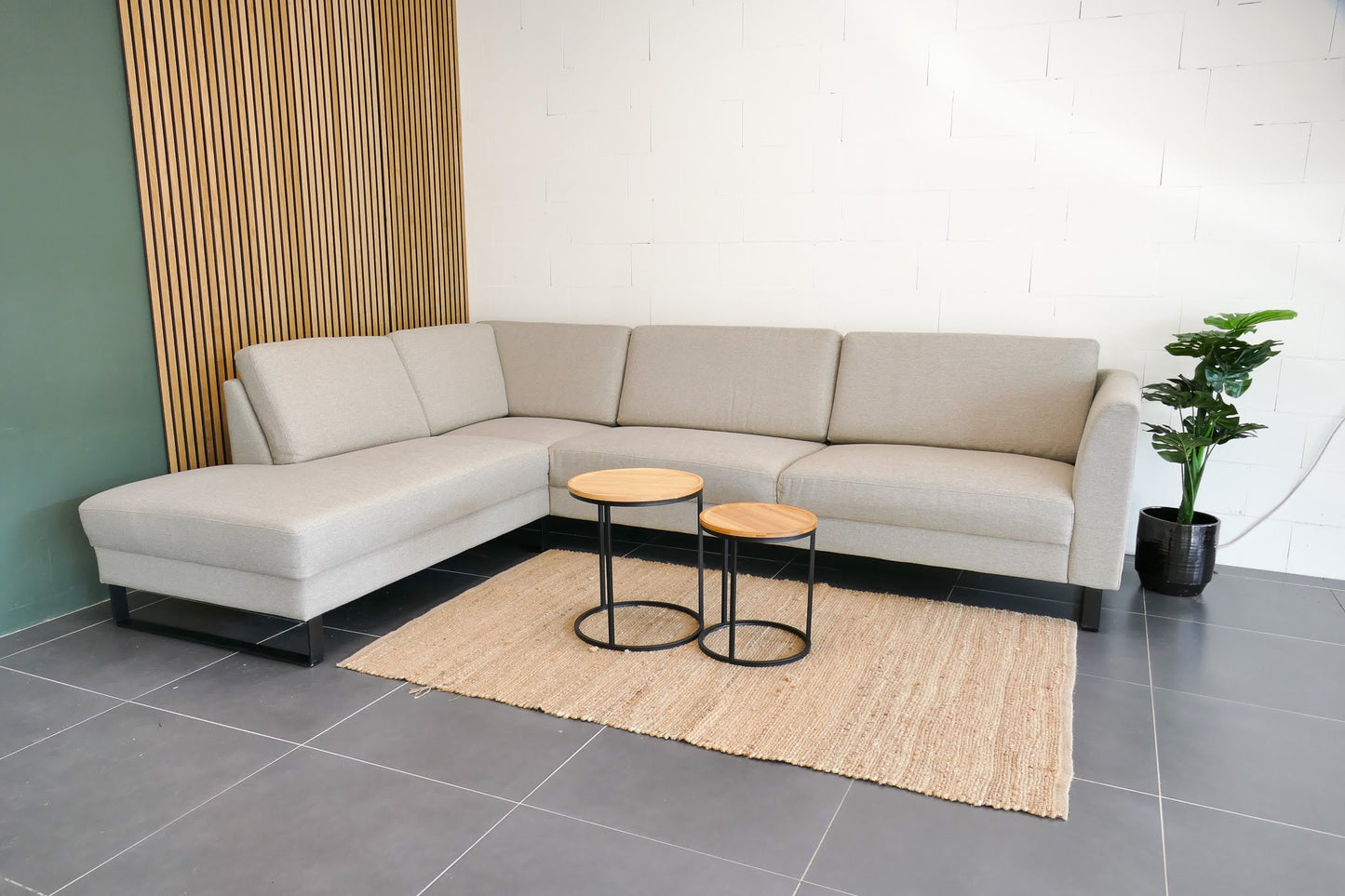 Refurbished Hoekbank Beige industrieel