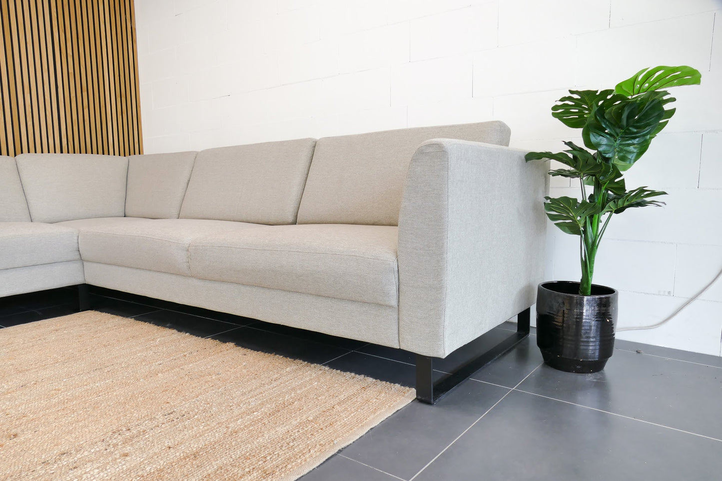 Refurbished Hoekbank Beige industrieel