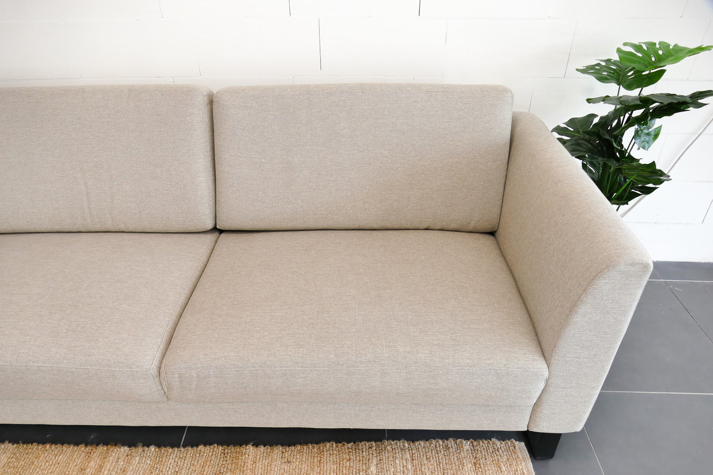 Refurbished Hoekbank Beige industrieel