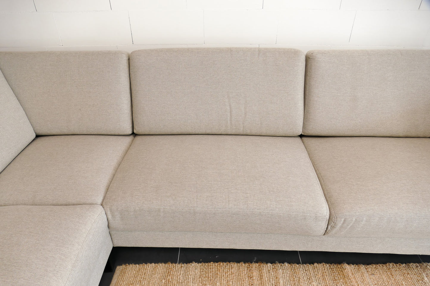 Refurbished Hoekbank Beige industrieel