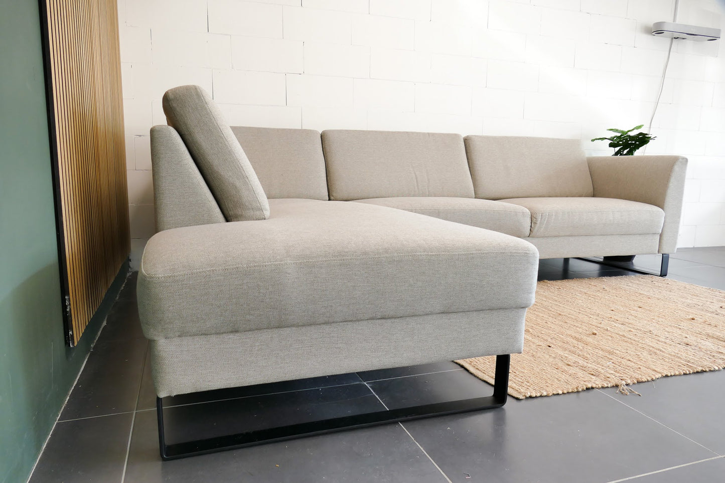 Refurbished Hoekbank Beige industrieel