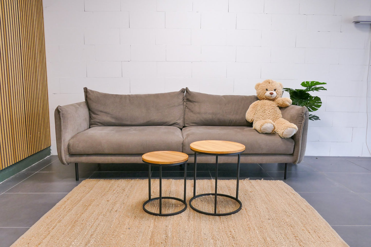 Refurbished Trendhopper 3-Zits Bank Bruin/Taupe