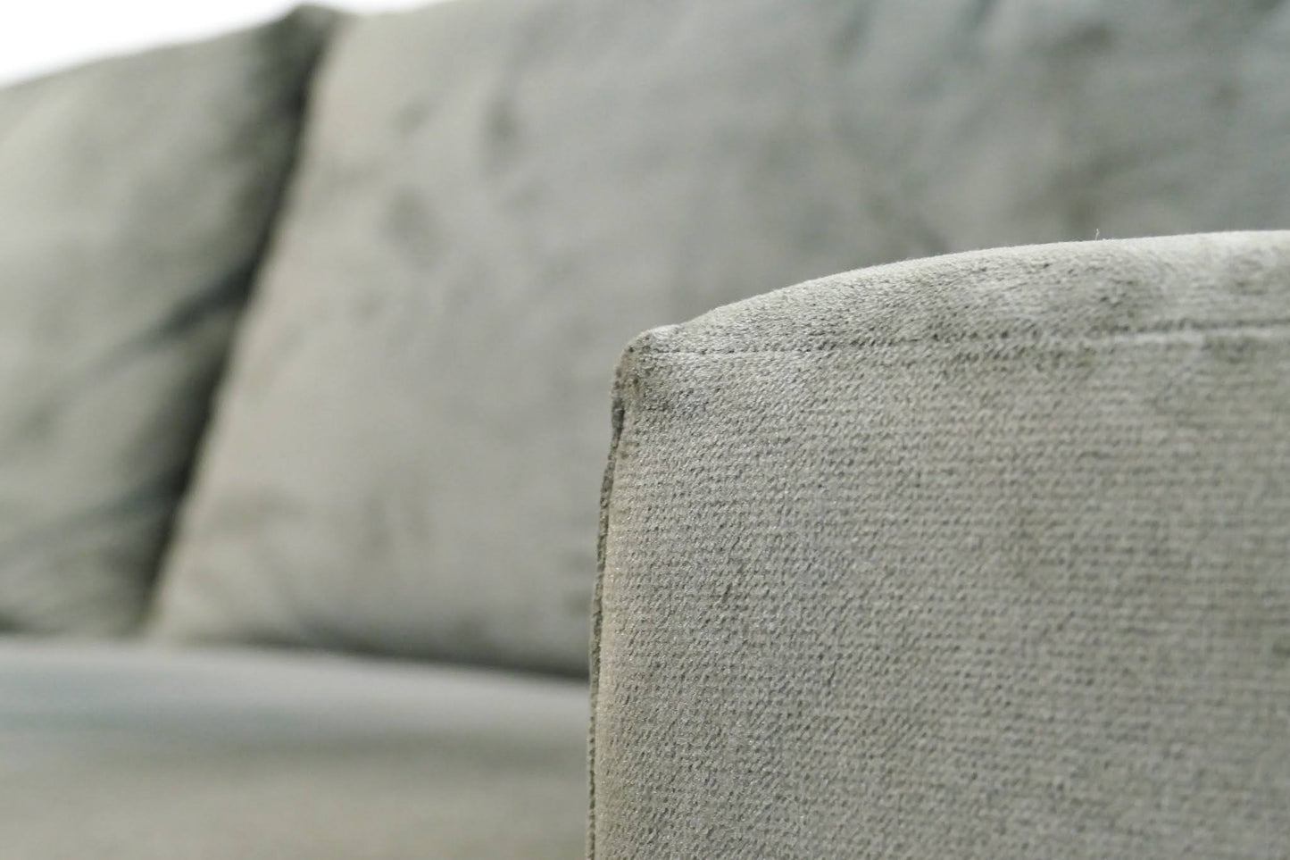 Refurbished Hoekbank Velvet Groen met Losse kussens