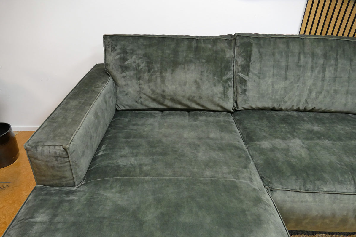 Refurbished Chaise Longue XL Velvet Groen