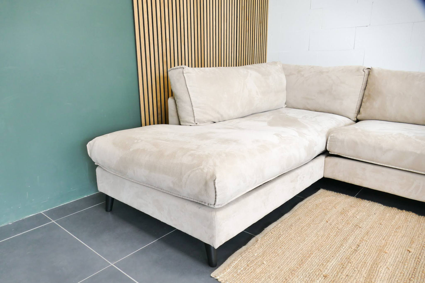 Refurbished Goossens Hoekbank Beige Jonas