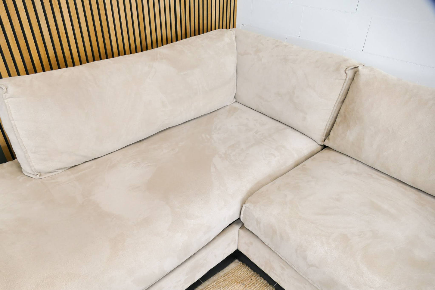 Refurbished Goossens Hoekbank Beige Jonas