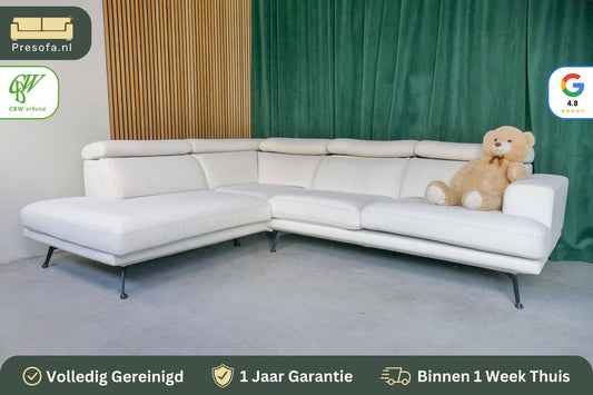 Refurbished Goossens Hoekbank Viggo Creme
