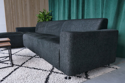 Montel Chaise Longue Zwart Gemeleerd