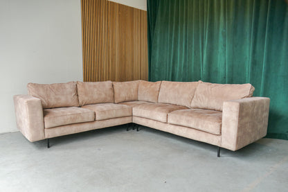 Refurbished Hoekbank Zalmroze Velvet