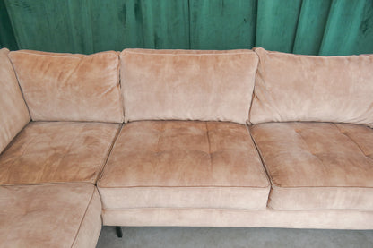 Refurbished Hoekbank Zalmroze Velvet