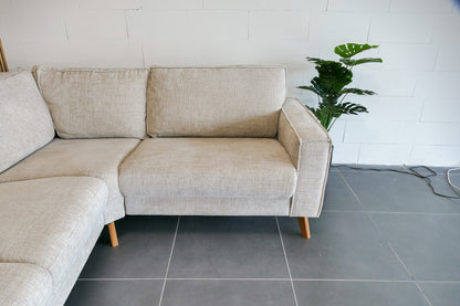 Refurbished Hoekbank Beige Elektrisch