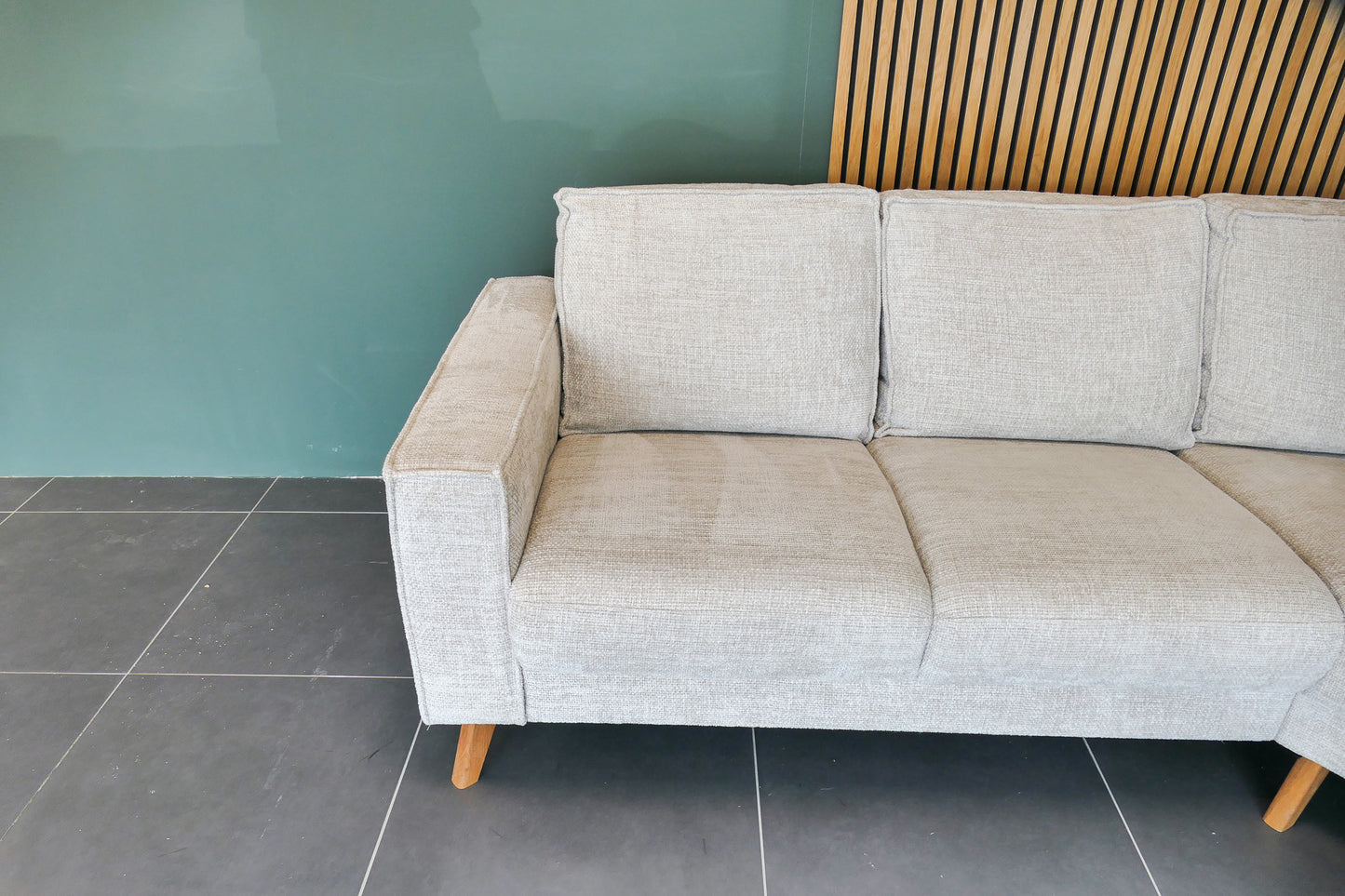 Refurbished Hoekbank Beige Elektrisch
