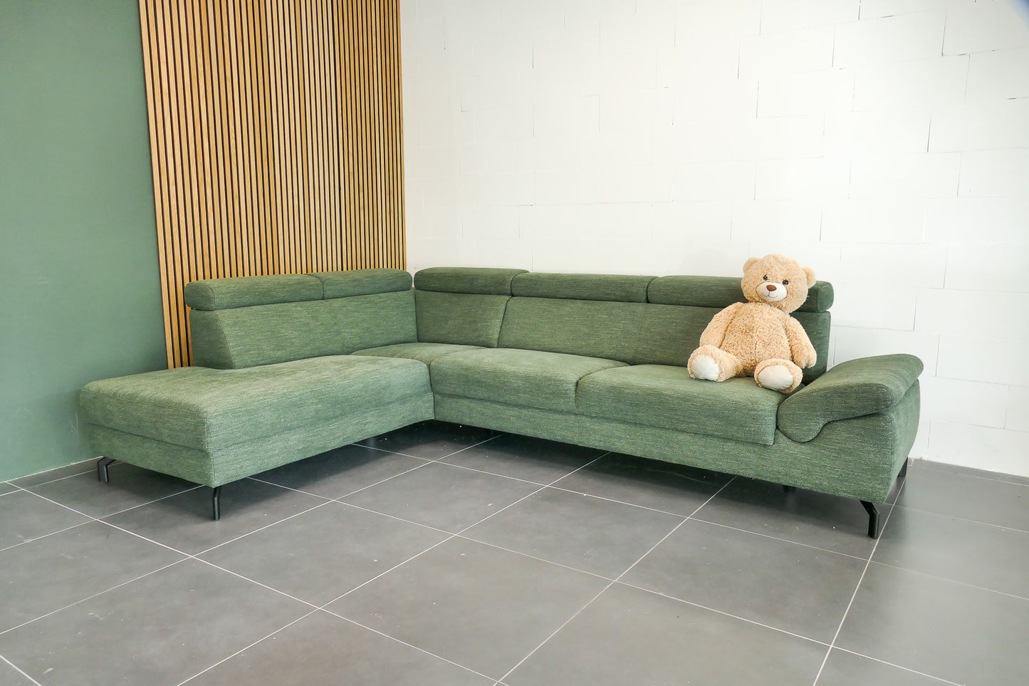 Refurbished Hoekbank Montèl Chicago Leaf Forest Green