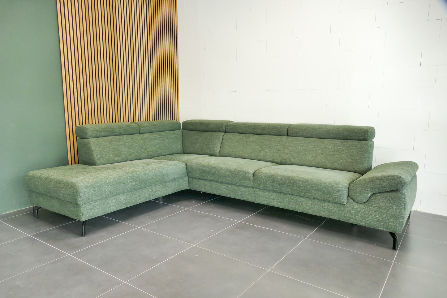Refurbished Hoekbank Montèl Chicago Leaf Forest Green