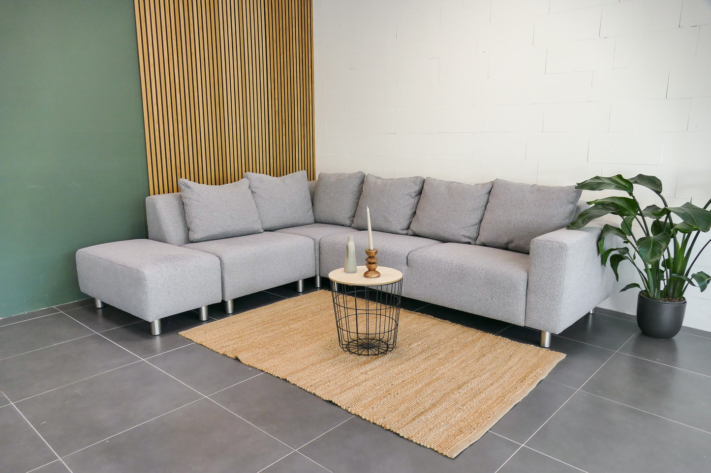 Refurbished Hoekbank Sika Wonen lichtgrijs
