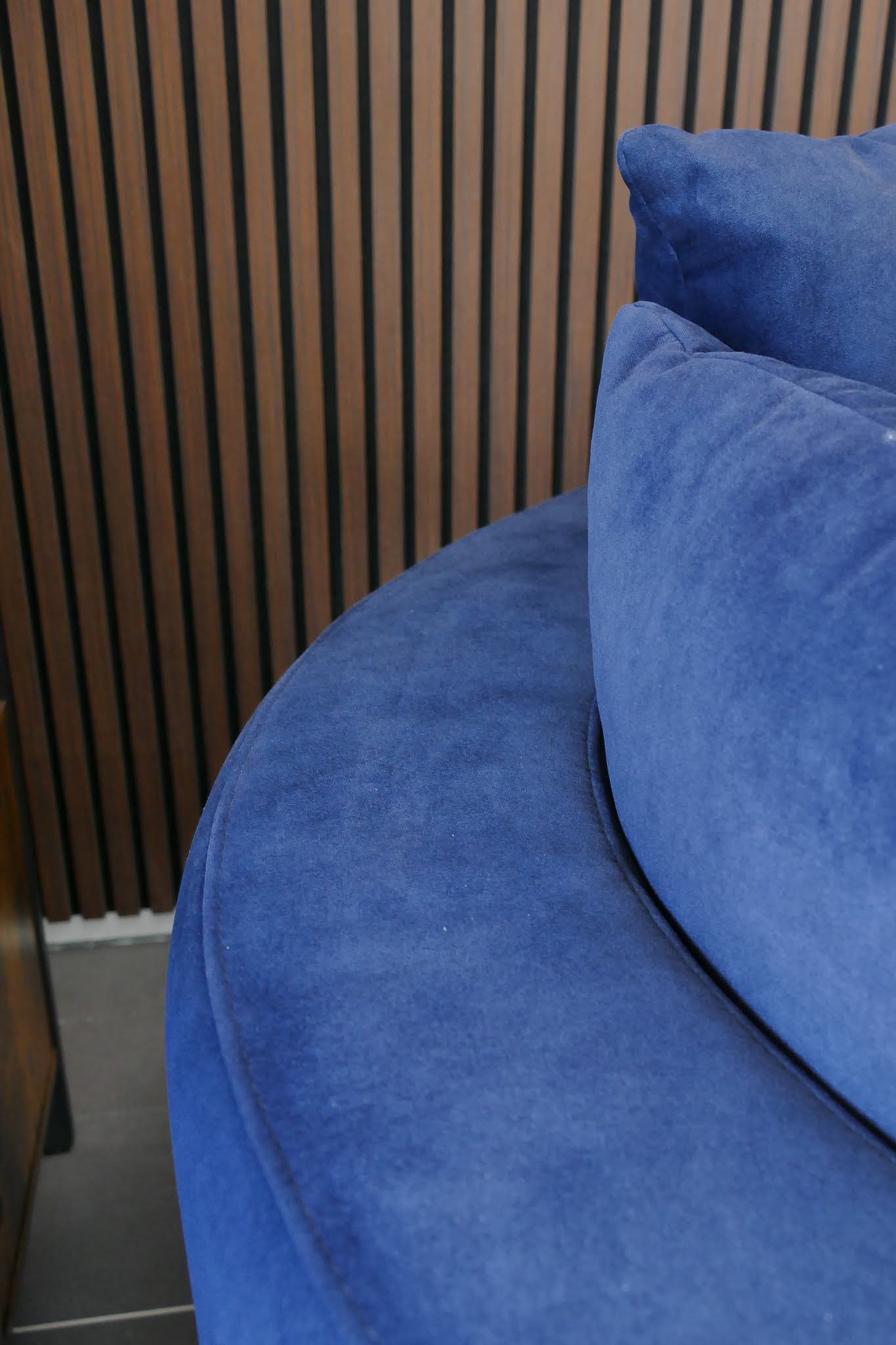 Refurbished Loungebank Dordoni U-vorm Velvet Donkerblauw