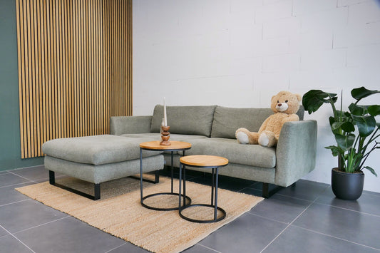 Refurbished 3-Zits Bank 4x6 Sofa met hocker